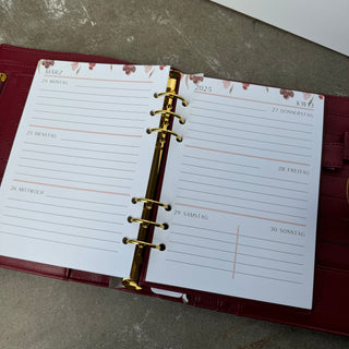 Starterset A5 Binder Cherry x Kalender 2025 Einlagen A5 gelocht