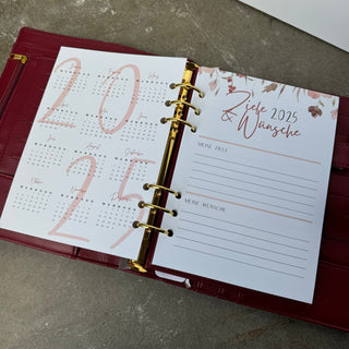 Starterset A5 Binder Cherry x Kalender 2025 Einlagen A5 gelocht