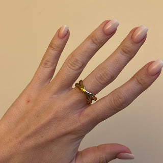 EX Ring Breit | Plain Gold